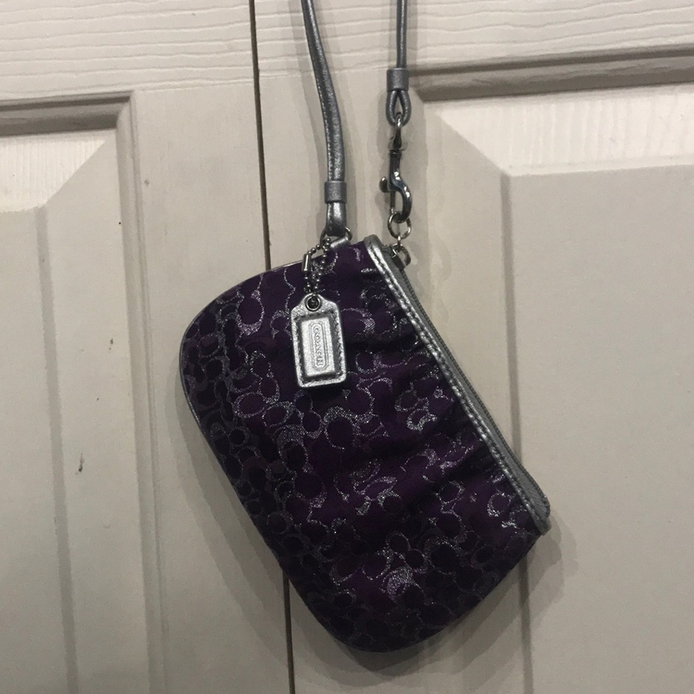 Purple Sparkle Coach Wristlet